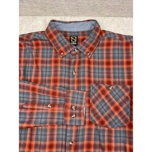 Noble Outfitters Men’s Long Sleeve Plaid Flannel NWT Orange/Gray Size XL